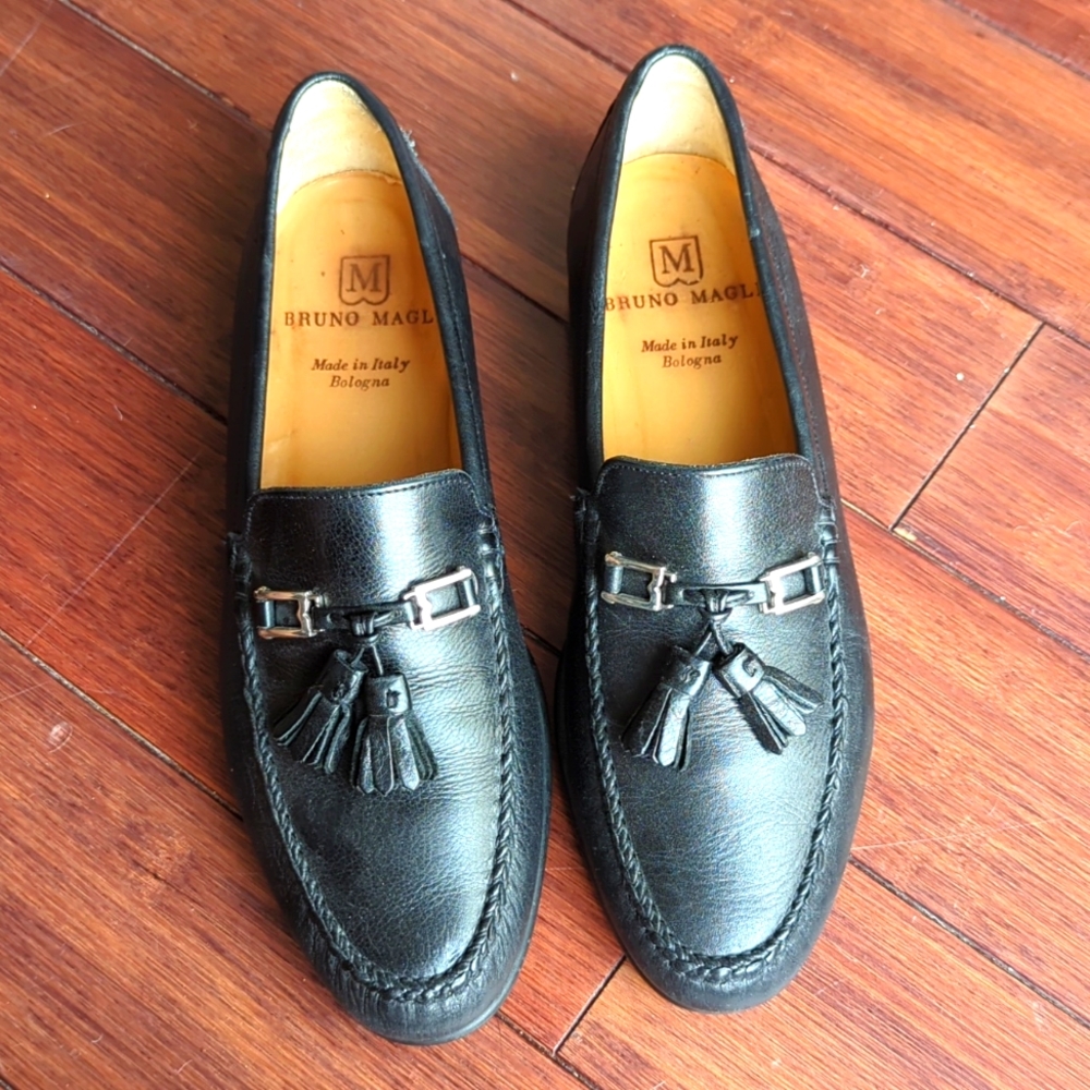 Bruno Magli Loafer, Francesco, Black, Size 9.5